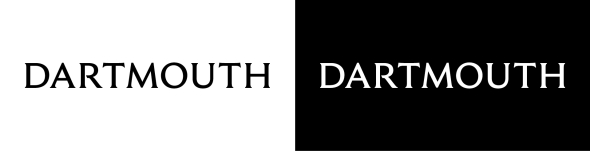 Dartmouth Wordmark in grayscale and black and white