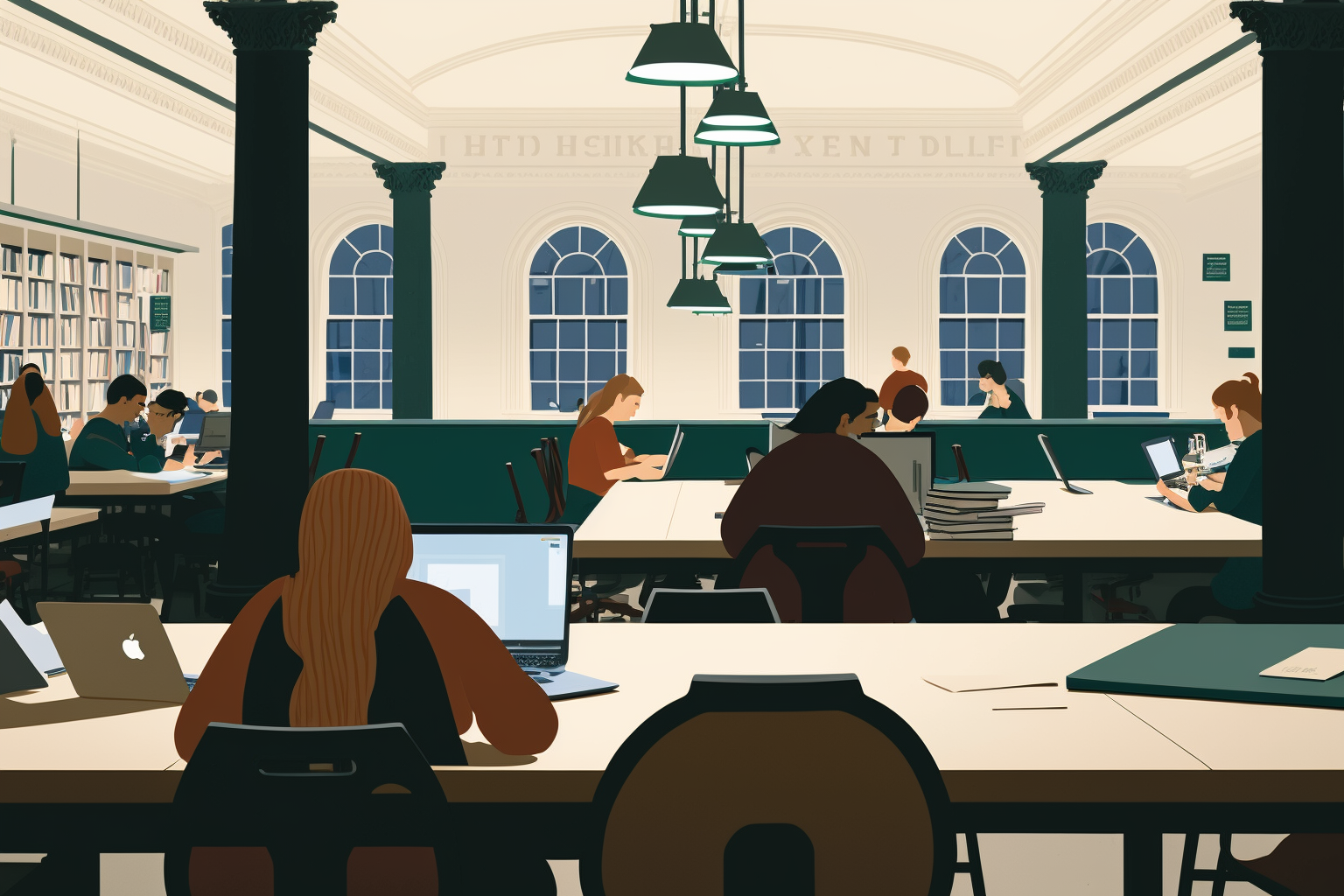 Illustration of Baker Library