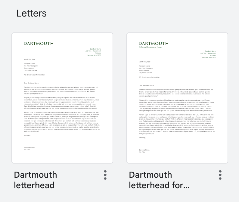 Google docs letterheads