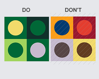 Circles of recommended colors uses