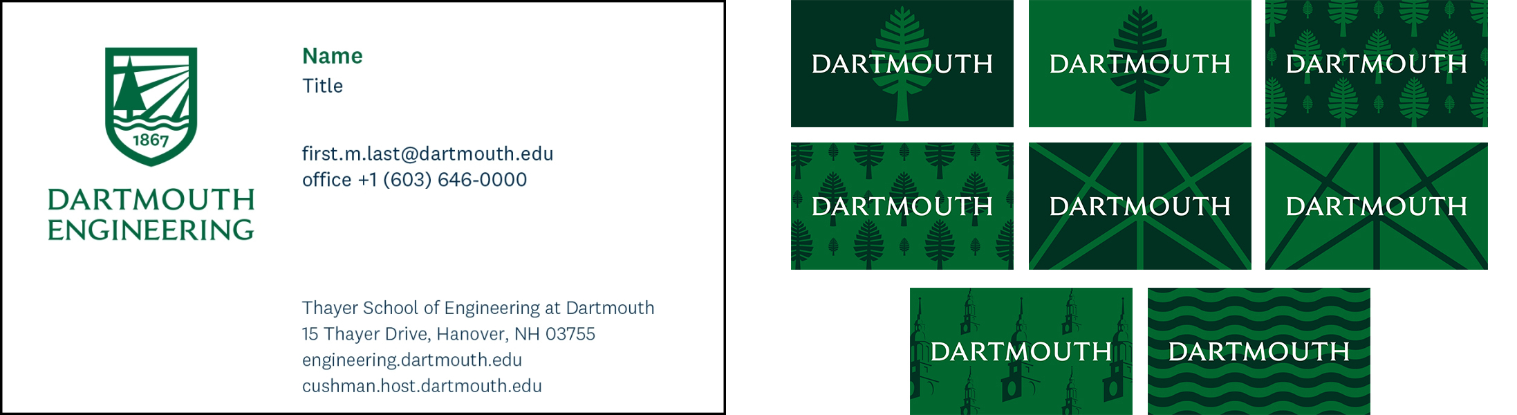 Dartmouth Engineering business cards