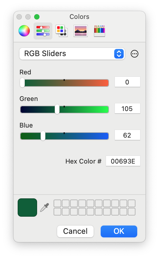 RGB color slider