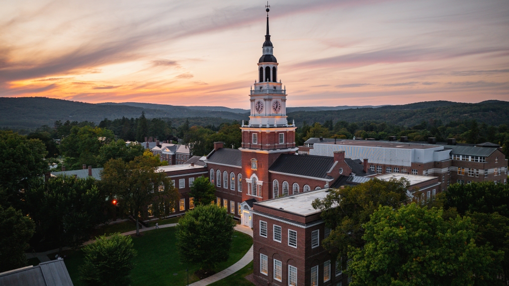 Dartmouth campus at dusk